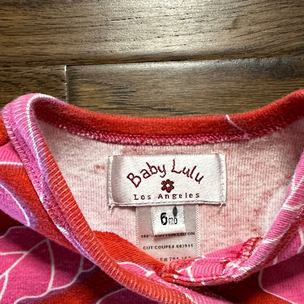 Baby LuLu Red & Pink Floral One Piece - Picture 2 of 5
